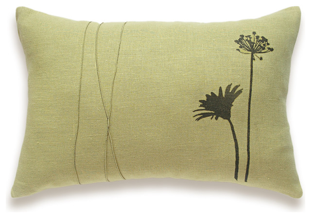 Herb Print Decorative Lumbar Pillow Cover 12x18 inch SELAH DESIGN contemporary-decorative-pillows