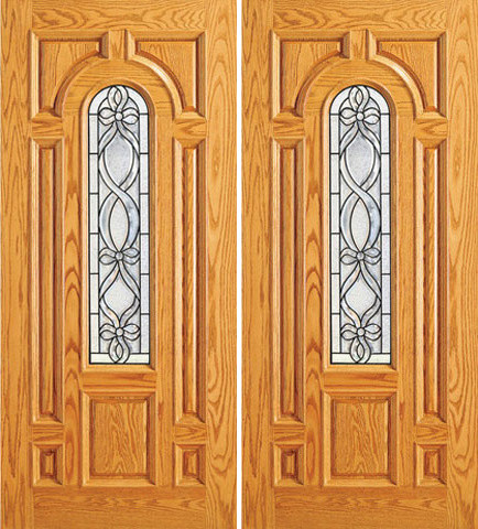 Home Double Door, Mahogany Center Arch Lite traditional-front-doors
