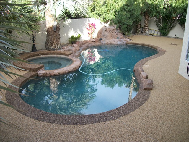 Pool Deck - Tropical - Pool - las vegas - by Pebble Stone Coatings