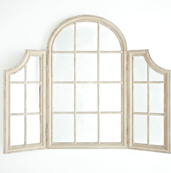 Antiqued Arch Window Mirror Traditional Wall Mirrors dallas by