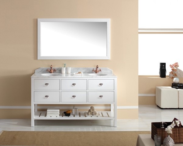  Bathroom Vanity in White  Salerno modernbathroomvanitiesandsink