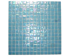 Pacific Blue Glimmer Glass Tile modern-tile