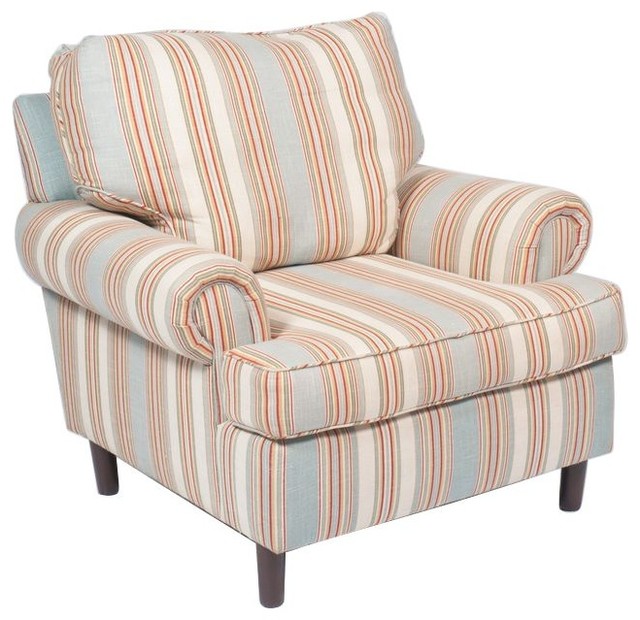 Blue Stripe Club Chair