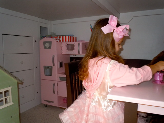 Playhouse Under Castle Loft Bed traditional-kids