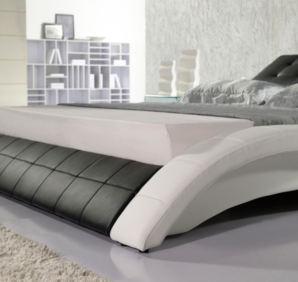 Leather Bed Italian Leather HXA021BW Contemporary Beds