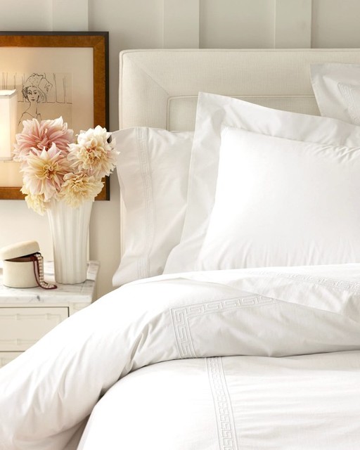 Classic Greek Key Bedding, White Contemporary Duvet Covers And