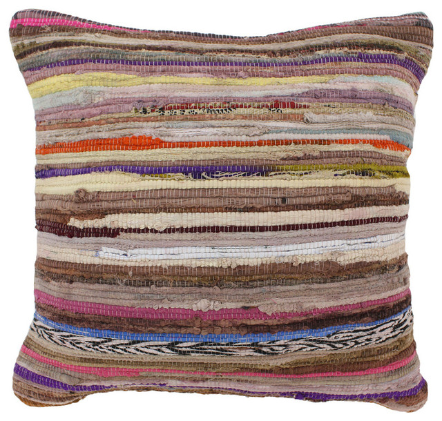Multicolored Cotton Chindi Throw Pillow - Eclectic - Decorative Pillows - by Overstock.com