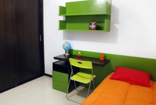 غرفة نوم اطفال باللون الاخضر وتصميم رائع
