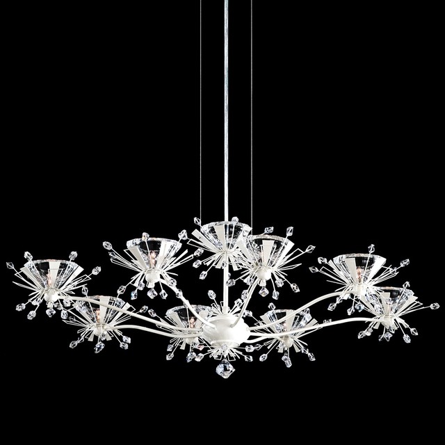 Contemporary Schonbek Estella Porcelain 27" Wide Crystal Chandelier