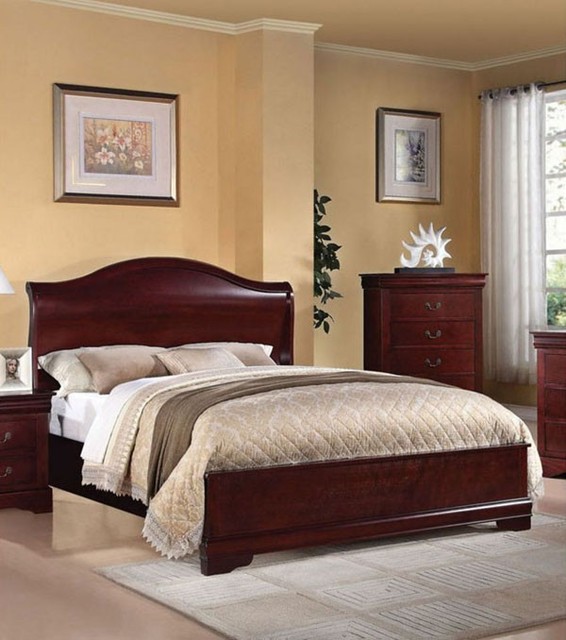 Acme Furniture - Louis Phillipe III Cherry Finish Eastern King Sleigh Bed - 2153 - Traditional ...