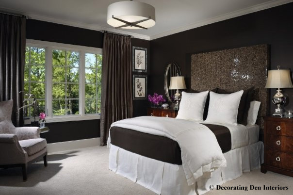 Chocolate brown and white bedroom - Contemporary - Bedroom - portland ...