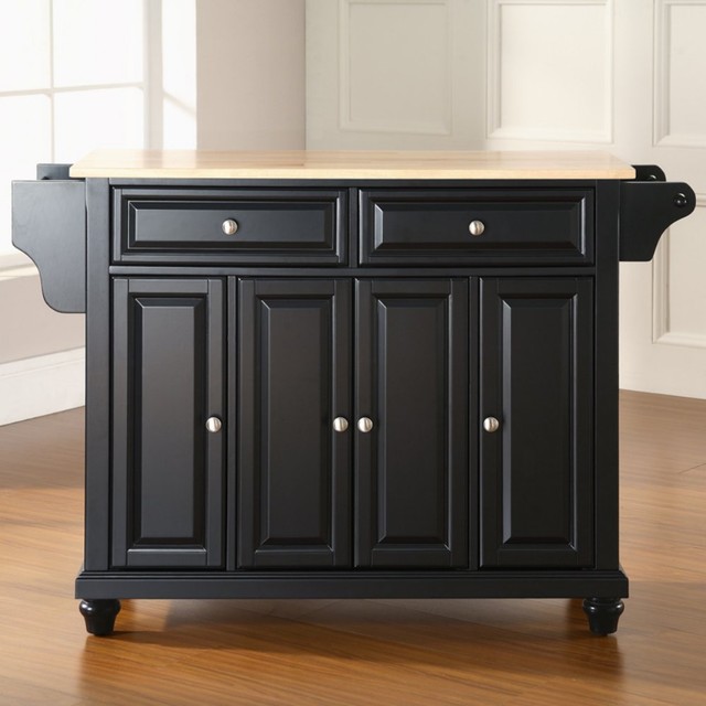 Cambridge Natural Wood Top Kitchen Island Traditional Kitchen
