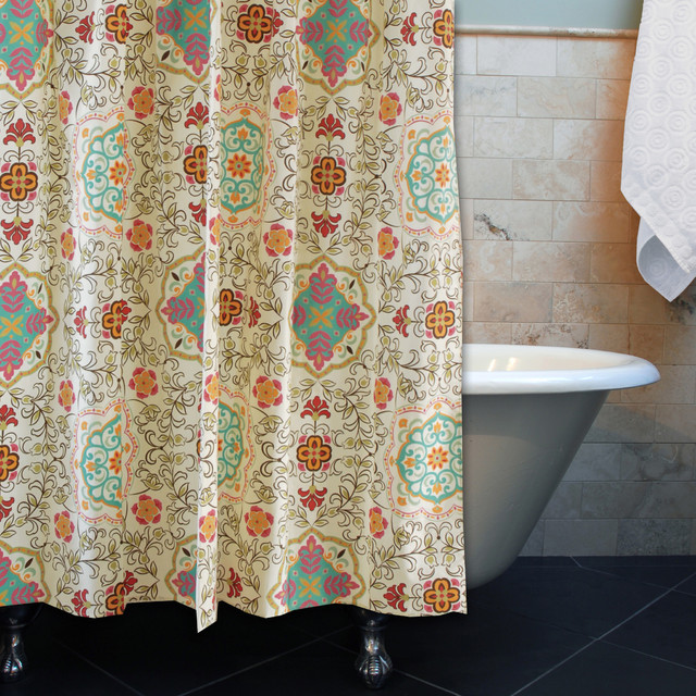 Esprit Spice Print Shower Curtain Contemporary Shower Curtains by