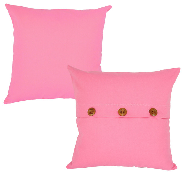Pink Throw Pillow Cover Set 20x20 Solid Color Square Shams - Contemporary - Decorative Pillows ...