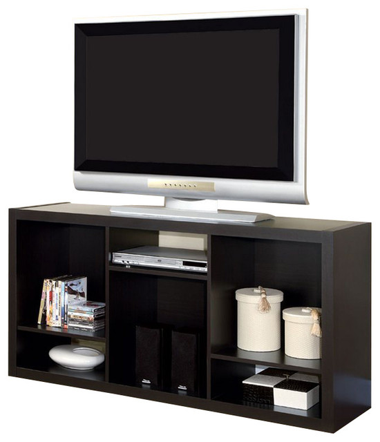 Monarch Specialties 56 Inch TV Console with Bookcase in Cappuccino