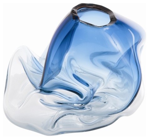 Arteriors Babar Molten 2-Tone Glass Vase contemporary-vases