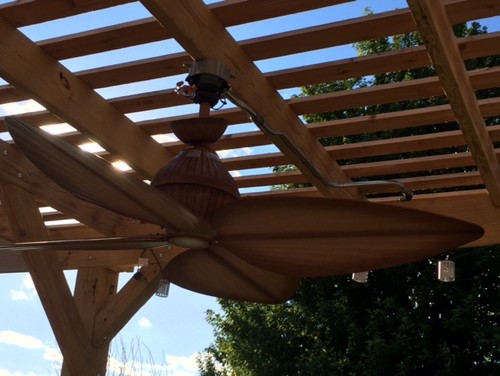 Need help mounting our new outdoor ceiling fan under our pergola.