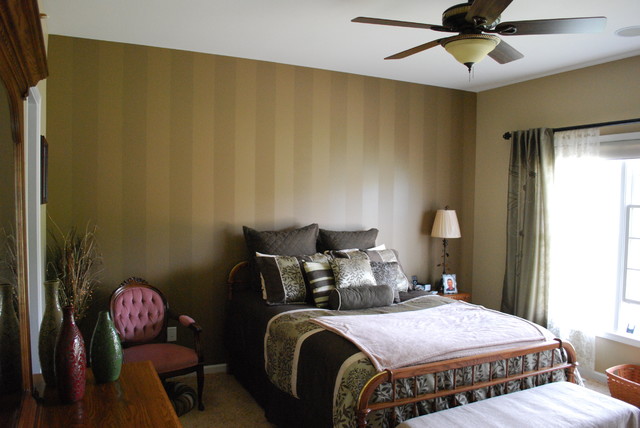 Striped accent wall - traditional - bedroom - other metro - by ...