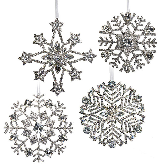 set of 4 crystal snowflake christmas ornaments frontgate set of 4 crystal snowflake christmas ornaments frontgate