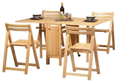 Linon Space Saver 5 pc. Folding Table and Chair Set - contemporary ...