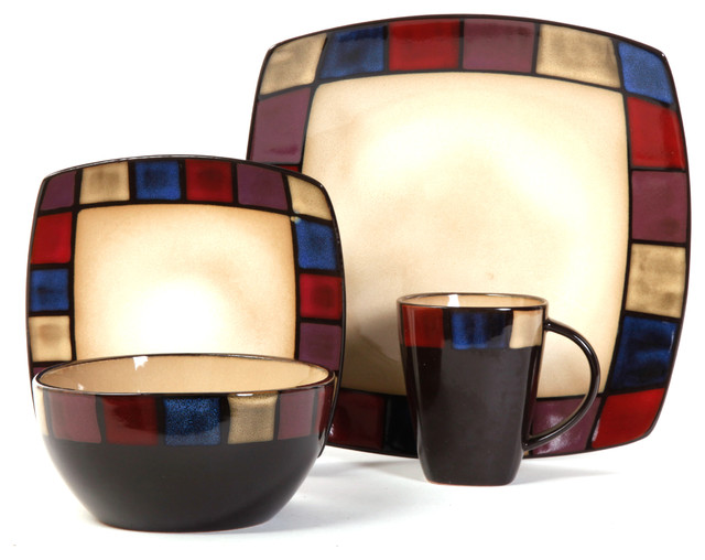 Gibson Home Soho Lounge Mosaic 16piece Dinnerware Set Contemporary