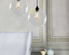 Modern Simple Orb Clear Glass Pendant Lighting contemporary pendant lighting