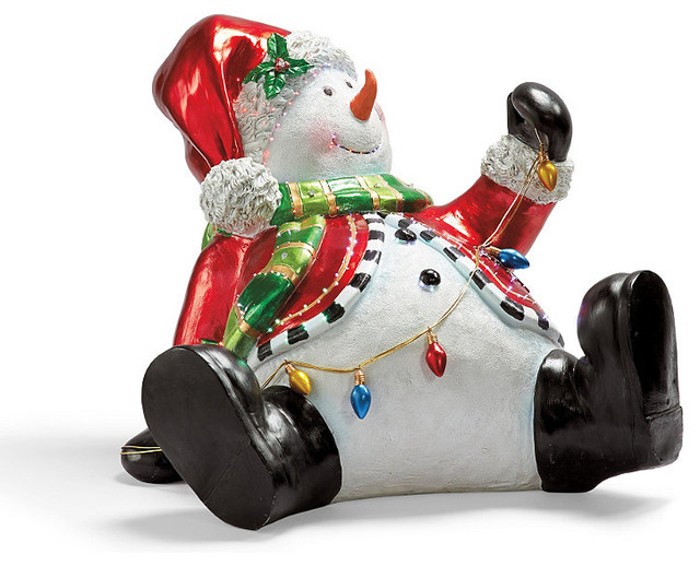 outdoor life size playful fiberoptic snowman with red coat outdoor life size playful fiberoptic snowman with red coat