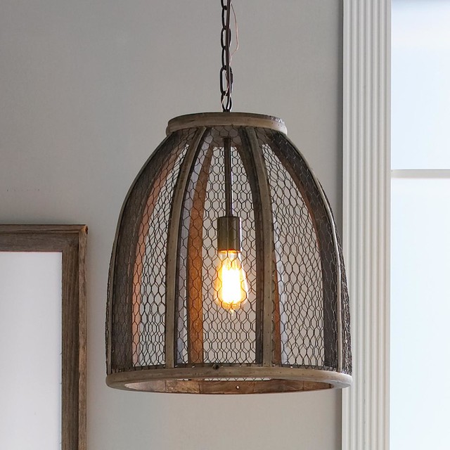 Large Chicken Wire Pendant Pendant Lighting by Shades of Light