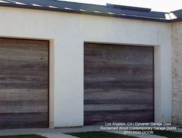 Contemporary Garage Doors Crafted in Rustic, Reclaimed Wood Salvaged ...
