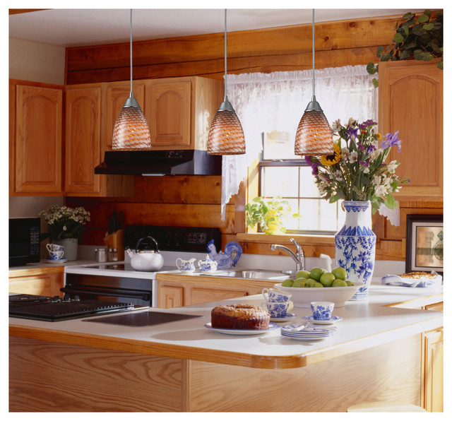 ELK Lighting 416-1C Arco Baleno Satin Nickel Mini Pendant contemporary-kitchen
