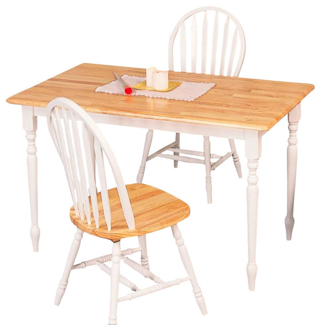 Coaster Damen Rectangular Dining Table in Warm Natural and White Wood