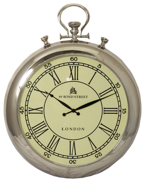 49 Bond Street Classic 31" Polished Nickel Metal Wall Clock Wall