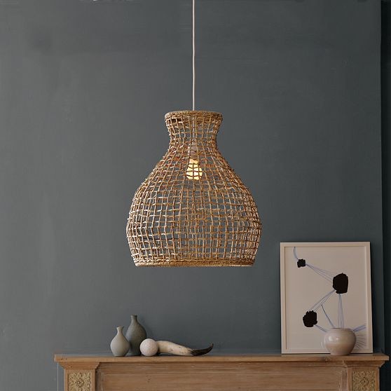Woven Seagrass Pendant Modern Pendant Lighting by West Elm