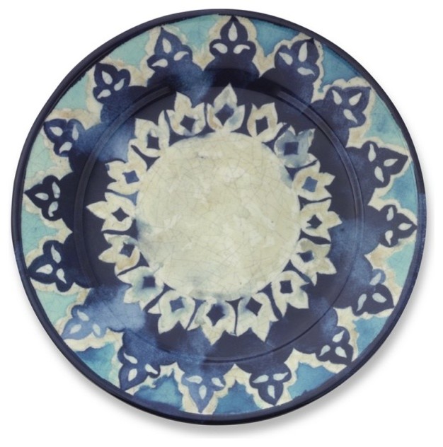 Blue Byzantine Dinner Plates, Set of 4 Mediterranean Dinner Plates