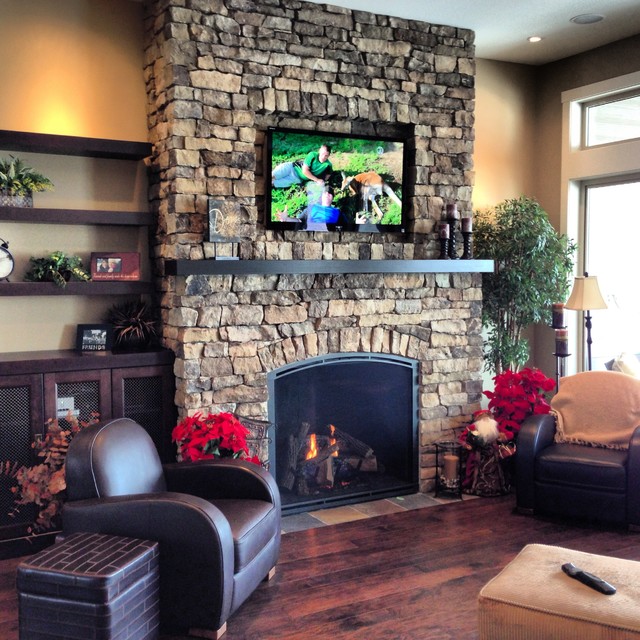 Gas Fireplace Traditional Living Room other metro by Okanagan Fireplace Den Ltd.