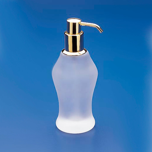 Chrome Frosted Crystal Glass Soap Dispenser Contemporary Soap