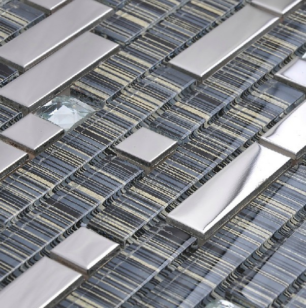 Stainless Steel Mosaic Tiles Glass mosaic tile backsplash mosaic tiles SSMT121 modern-tile