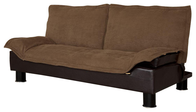 alderville plush fabric convertible futon with mattress