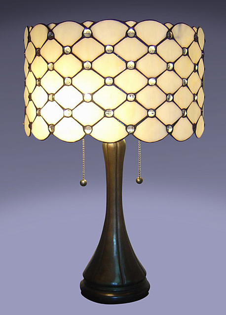 Tiffany-style 2-light Jeweled Table Lamp contemporary-table-lamps