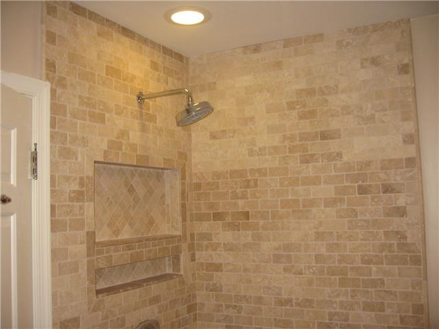Travertine bath tile
