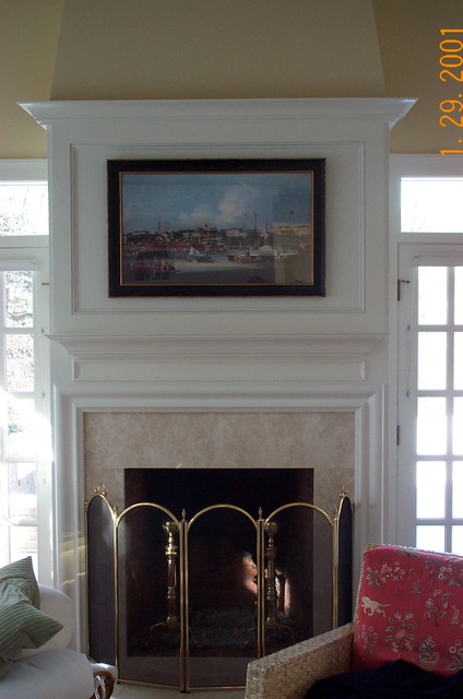 Fireplace mantels traditional media room