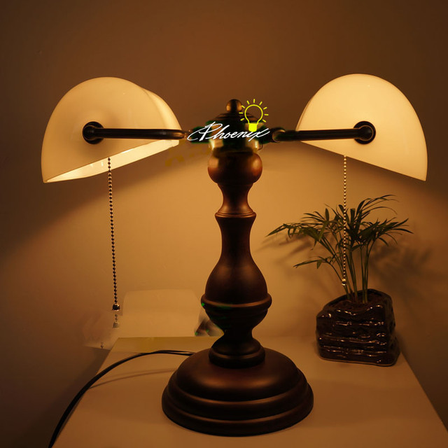 Antique Glass And wood Table Lamp Contemporary Table Lamps new