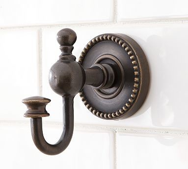 Quinn Beaded Wall Hook, Oil Rubbed Bronze finish - Traditional - Wall Hooks - by Pottery Barn