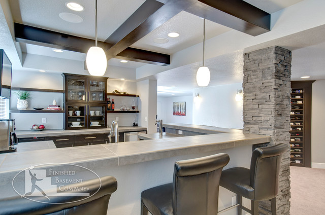 ... Bar - Contemporary - Basement - denver - by Finished Basement Company