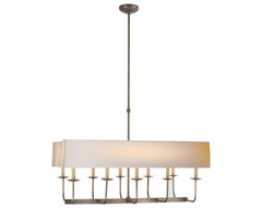 TT Linear Branched 10-Light Chandelier With Dual Linear Shade contemporary chandeliers