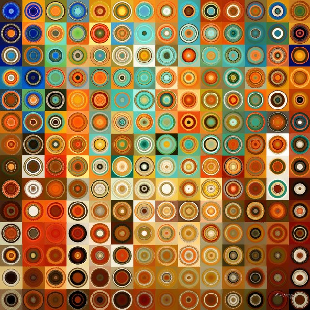Circles & Squares Geometric Modern Art Paintings Contemporary
