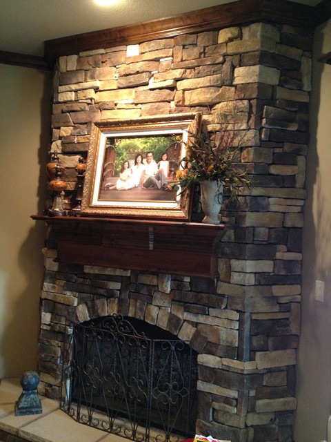 Faux Stone Fireplace