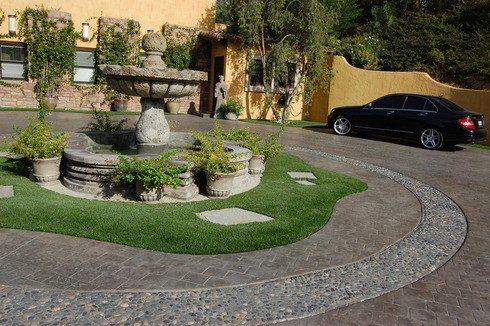Pebble Tile Installation Photos traditional-landscape