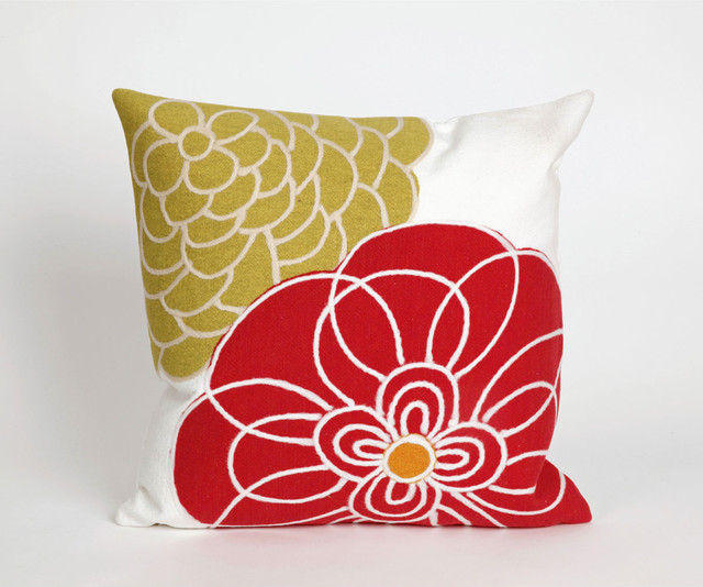Modern Flower Indoor/Outdoor 20 inch Throw Pillow - Contemporary - Outdoor Pillows - by ...