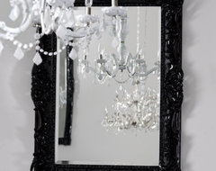 ruffle edge mirror in black eclectic mirrors